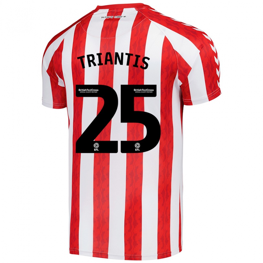 Niño Camiseta Nectarios Triantis #25 Rojo Blanco 1ª Equipación 2024/25 La Camisa Argentina