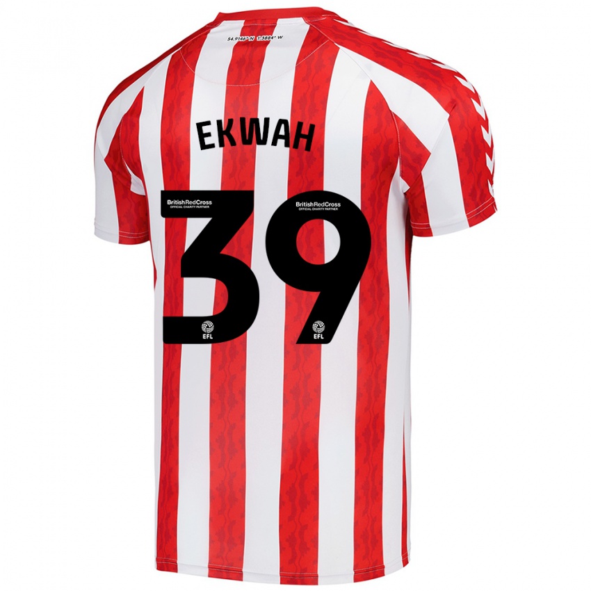 Niño Camiseta Pierre Ekwah #39 Rojo Blanco 1ª Equipación 2024/25 La Camisa Argentina