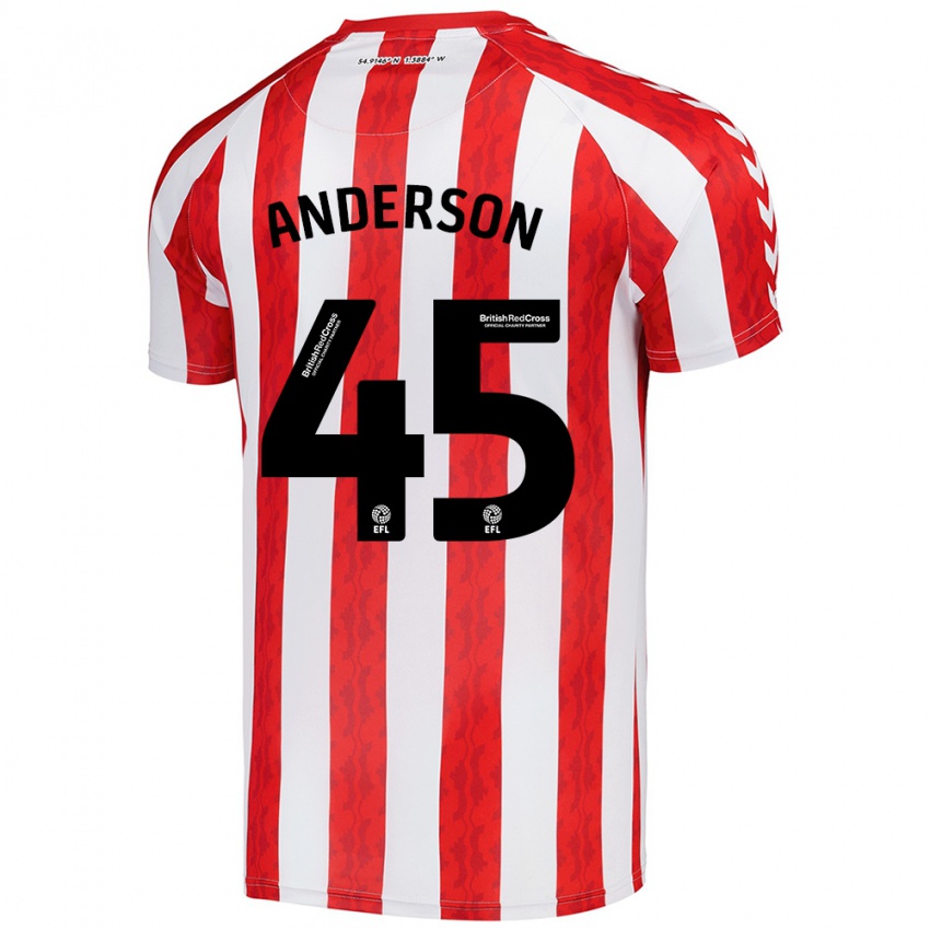 Niño Camiseta Joe Anderson #45 Rojo Blanco 1ª Equipación 2024/25 La Camisa Argentina