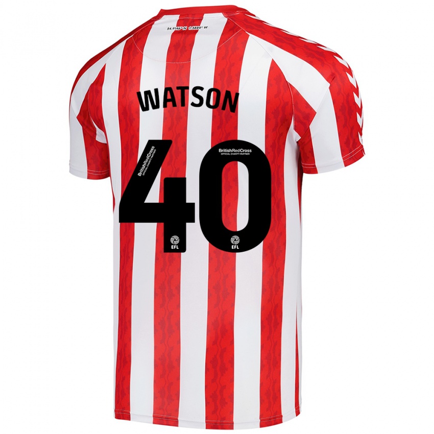 Niño Camiseta Tom Watson #40 Rojo Blanco 1ª Equipación 2024/25 La Camisa Argentina