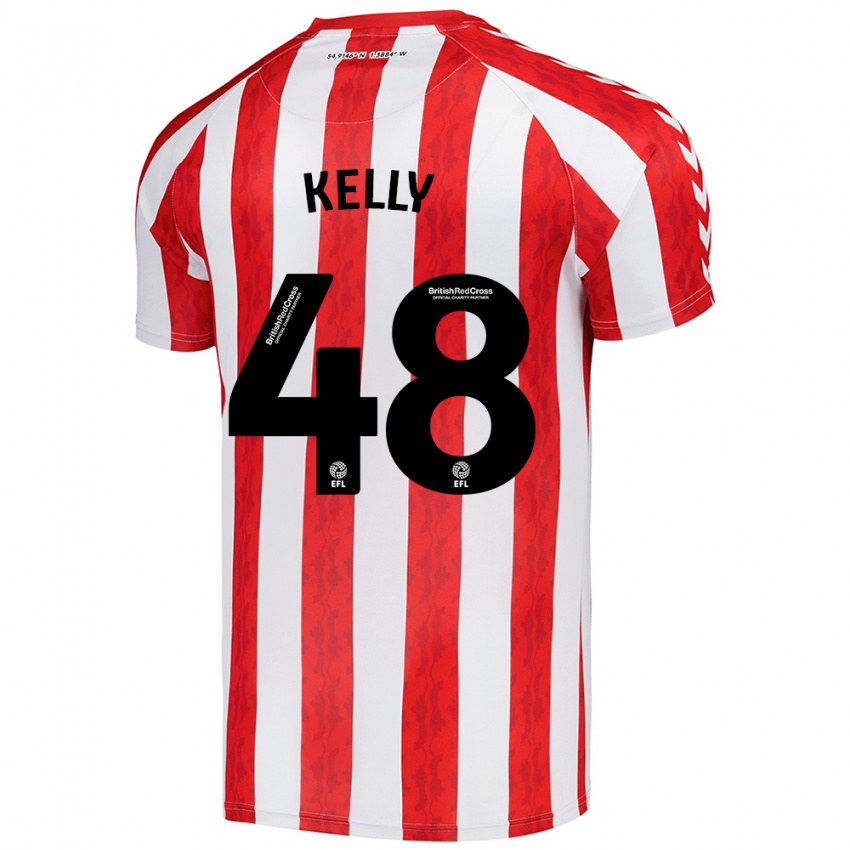 Niño Camiseta Caden Kelly #48 Rojo Blanco 1ª Equipación 2024/25 La Camisa Argentina