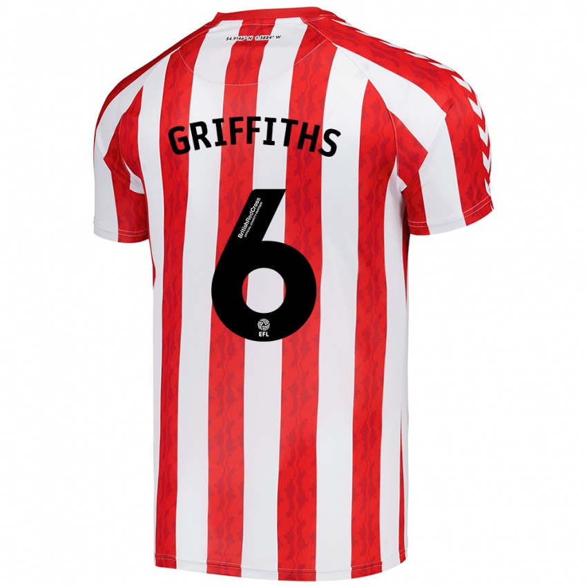 Niño Camiseta Louise Griffiths #6 Rojo Blanco 1ª Equipación 2024/25 La Camisa Argentina