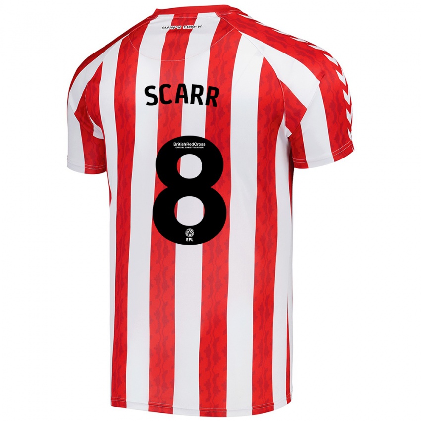 Niño Camiseta Emily Scarr #8 Rojo Blanco 1ª Equipación 2024/25 La Camisa Argentina