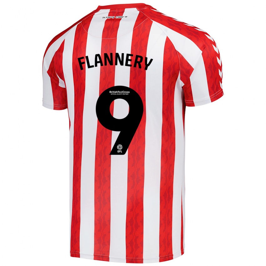 Niño Camiseta Keira Flannery #9 Rojo Blanco 1ª Equipación 2024/25 La Camisa Argentina