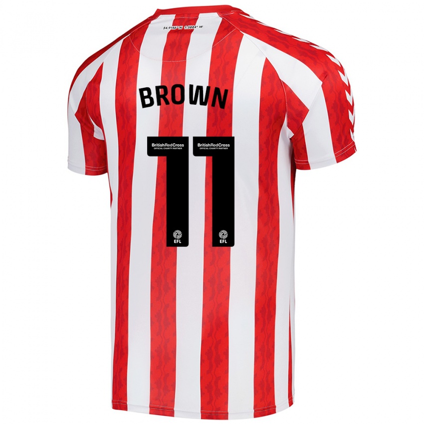 Niño Camiseta Jessica Brown #11 Rojo Blanco 1ª Equipación 2024/25 La Camisa Argentina