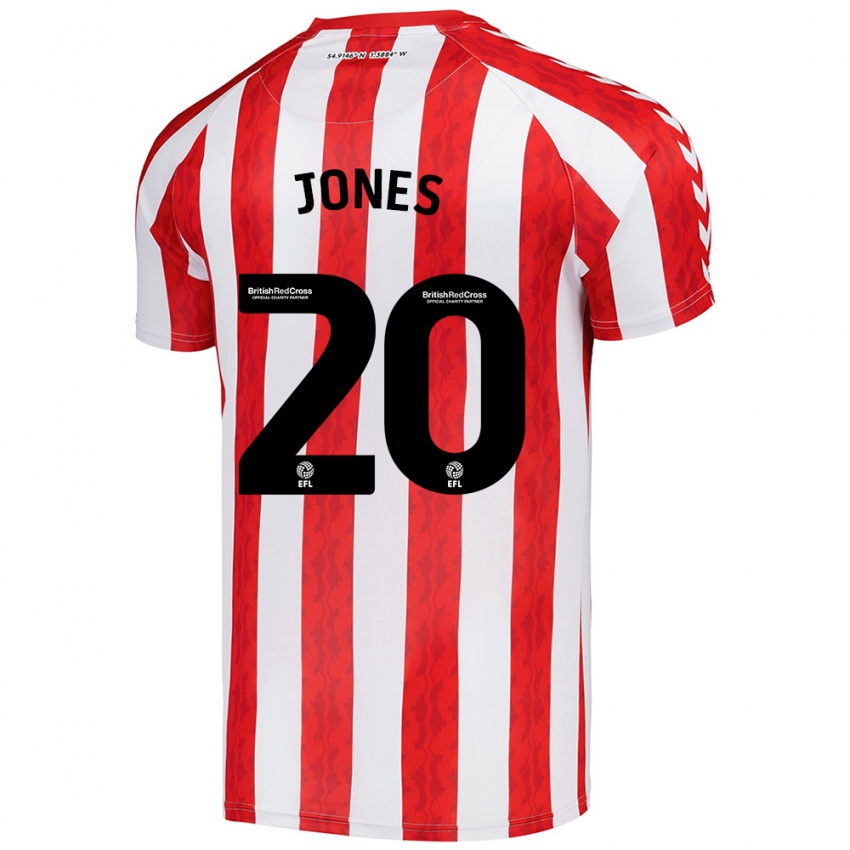 Niño Camiseta Ellen Jones #20 Rojo Blanco 1ª Equipación 2024/25 La Camisa Argentina