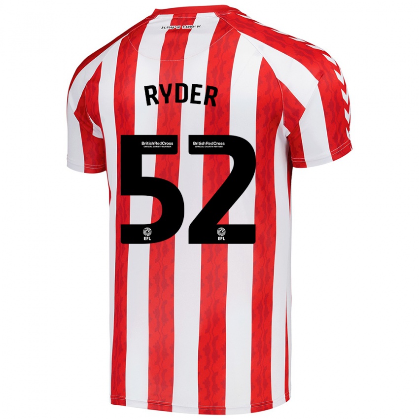 Niño Camiseta Joe Ryder #52 Rojo Blanco 1ª Equipación 2024/25 La Camisa Argentina