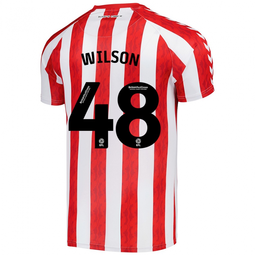 Niño Camiseta Callum Wilson #48 Rojo Blanco 1ª Equipación 2024/25 La Camisa Argentina