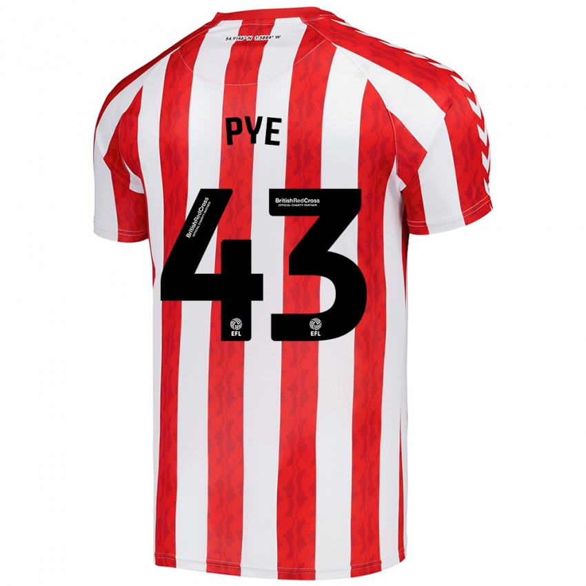 Niño Camiseta Connor Pye #43 Rojo Blanco 1ª Equipación 2024/25 La Camisa Argentina