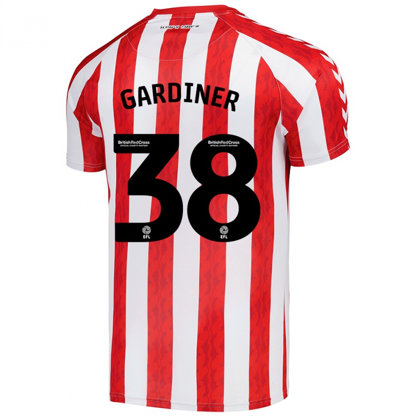 Niño Camiseta Harry Gardiner #38 Rojo Blanco 1ª Equipación 2024/25 La Camisa Argentina