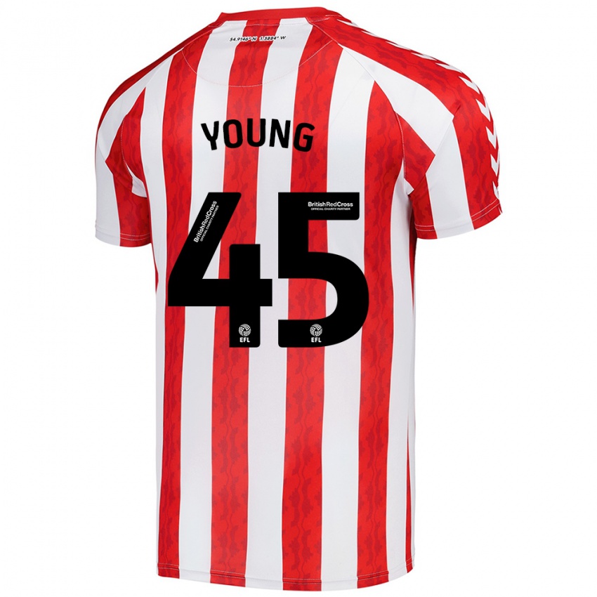 Niño Camiseta Matthew Young #45 Rojo Blanco 1ª Equipación 2024/25 La Camisa Argentina