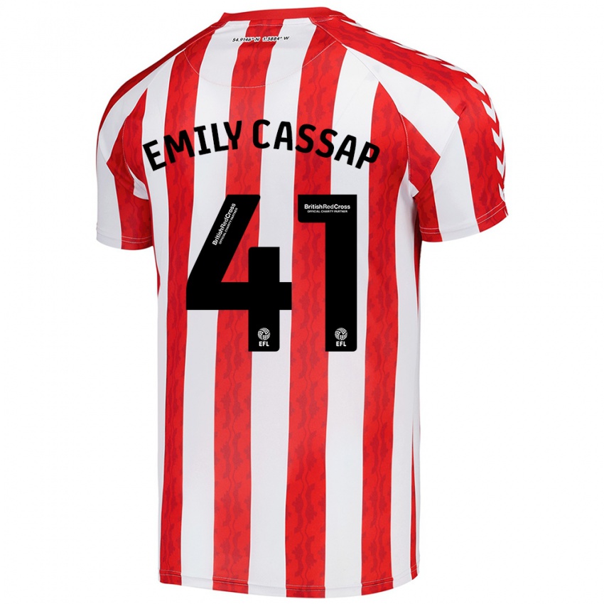 Niño Camiseta Emily Cassap #41 Rojo Blanco 1ª Equipación 2024/25 La Camisa Argentina