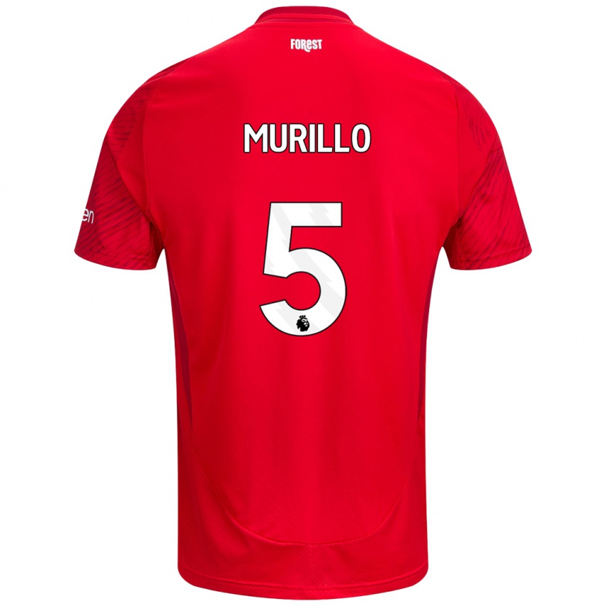 Niño Camiseta Murillo #5 Rojo Blanco 1ª Equipación 2024/25 La Camisa Argentina