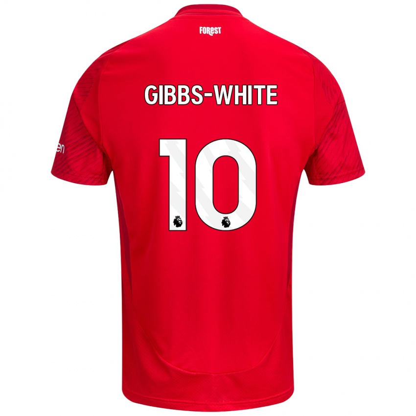 Niño Camiseta Morgan Gibbs-White #10 Rojo Blanco 1ª Equipación 2024/25 La Camisa Argentina