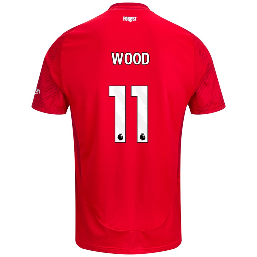 Niño Camiseta Chris Wood #11 Rojo Blanco 1ª Equipación 2024/25 La Camisa Argentina