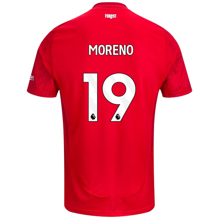 Niño Camiseta Álex Moreno #19 Rojo Blanco 1ª Equipación 2024/25 La Camisa Argentina