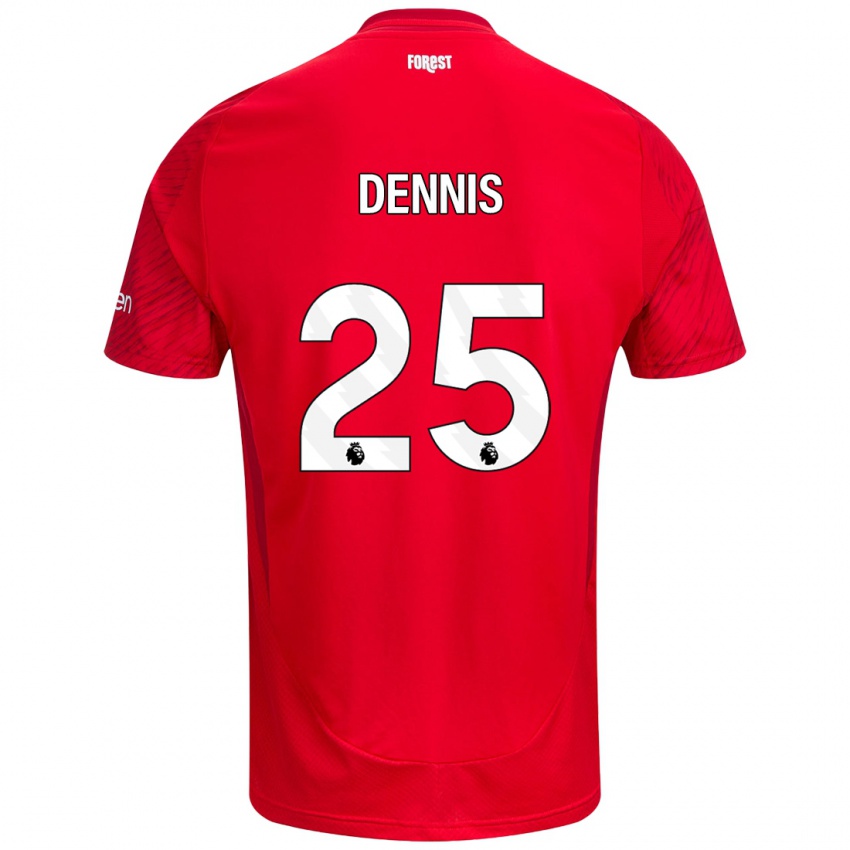 Niño Camiseta Emmanuel Dennis #25 Rojo Blanco 1ª Equipación 2024/25 La Camisa Argentina