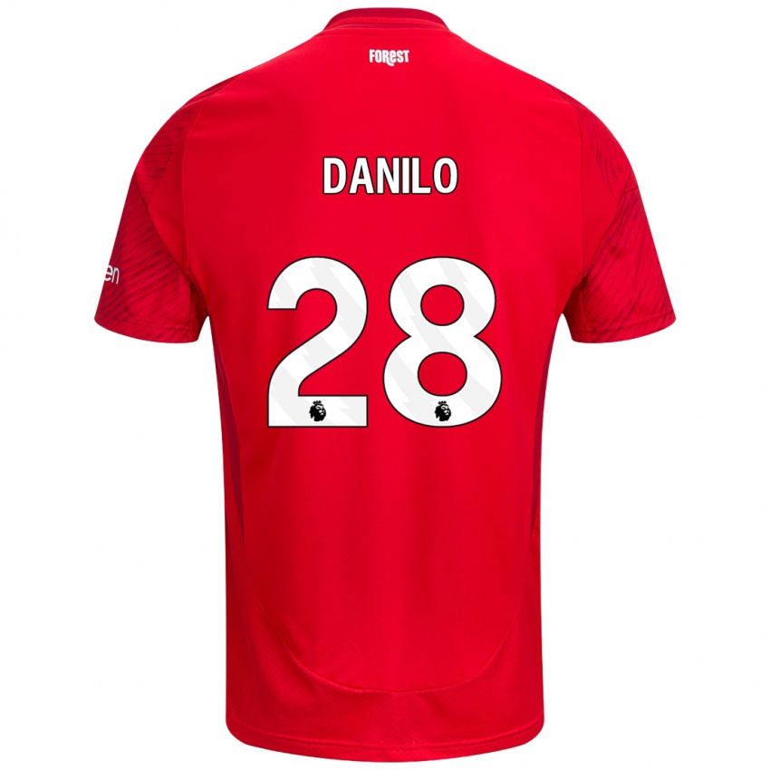 Niño Camiseta Danilo #28 Rojo Blanco 1ª Equipación 2024/25 La Camisa Argentina