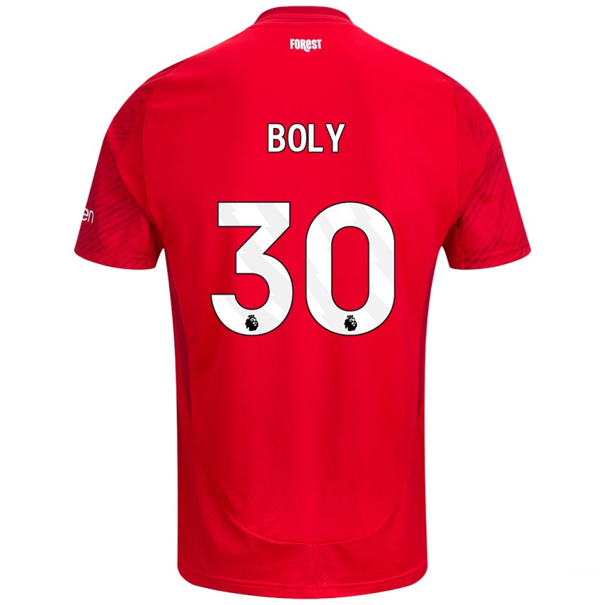 Niño Camiseta Willy Boly #30 Rojo Blanco 1ª Equipación 2024/25 La Camisa Argentina