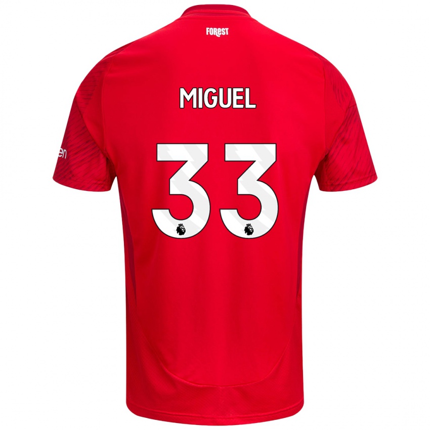 Niño Camiseta Carlos Miguel #33 Rojo Blanco 1ª Equipación 2024/25 La Camisa Argentina