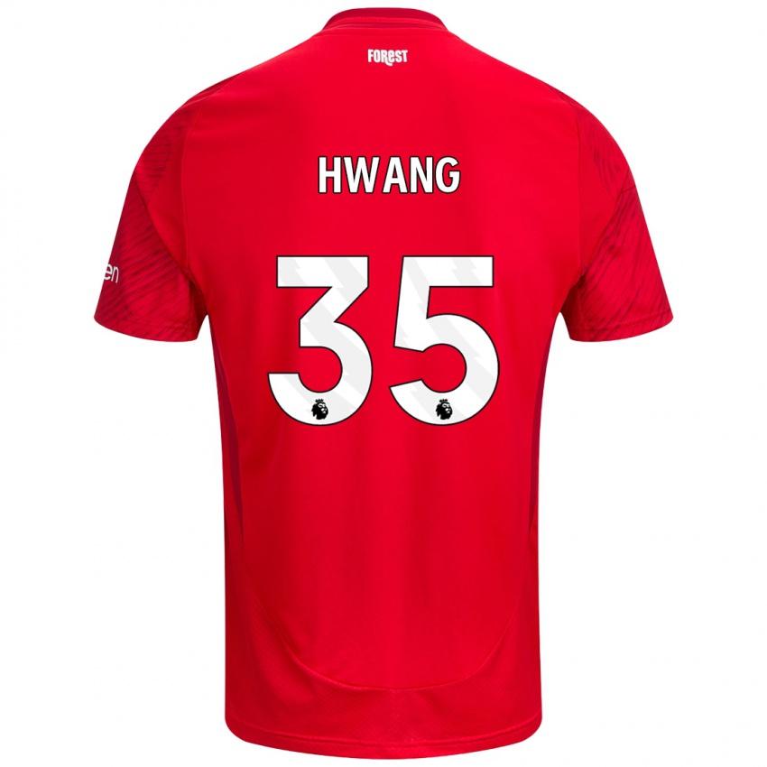 Niño Camiseta Ui-Jo Hwang #35 Rojo Blanco 1ª Equipación 2024/25 La Camisa Argentina