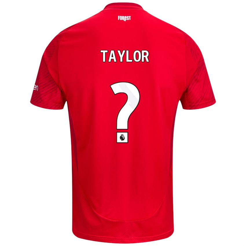 Niño Camiseta Dale Taylor #0 Rojo Blanco 1ª Equipación 2024/25 La Camisa Argentina