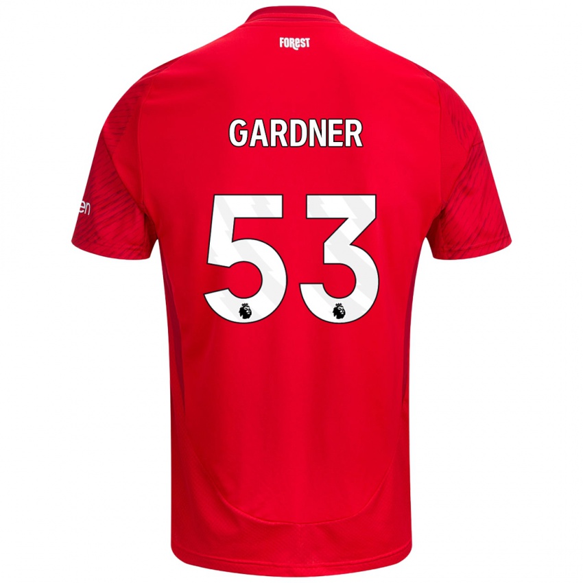 Niño Camiseta Joe Gardner #53 Rojo Blanco 1ª Equipación 2024/25 La Camisa Argentina