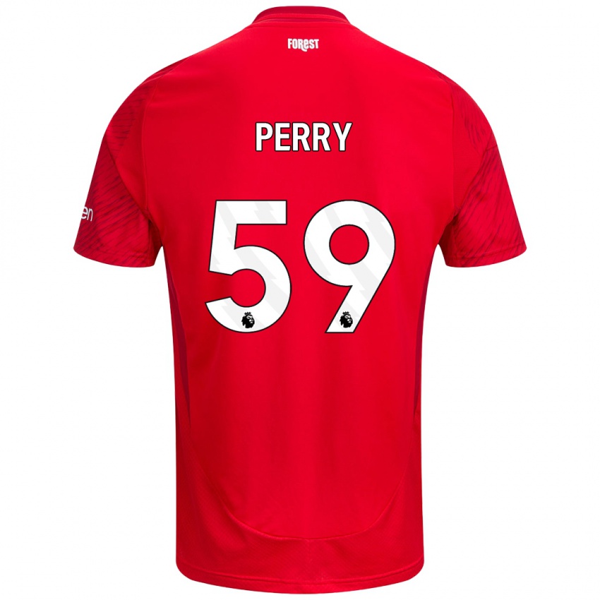 Niño Camiseta Ben Perry #59 Rojo Blanco 1ª Equipación 2024/25 La Camisa Argentina