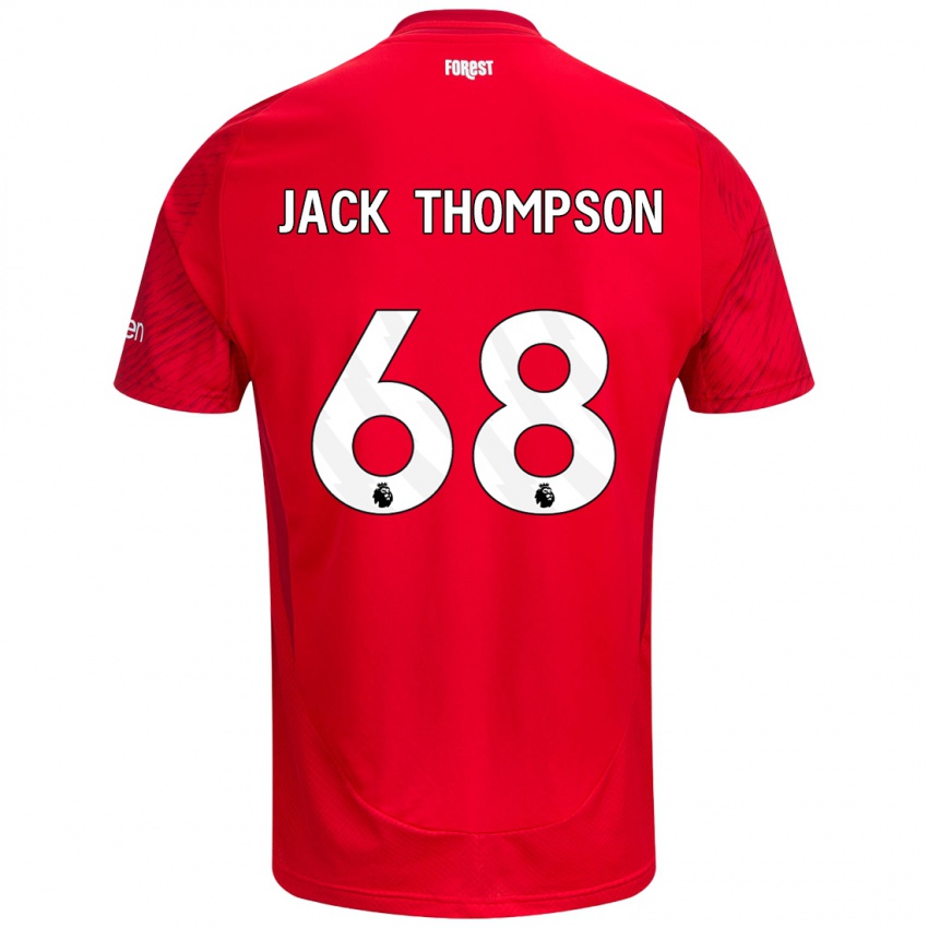 Niño Camiseta Jack Thompson #68 Rojo Blanco 1ª Equipación 2024/25 La Camisa Argentina