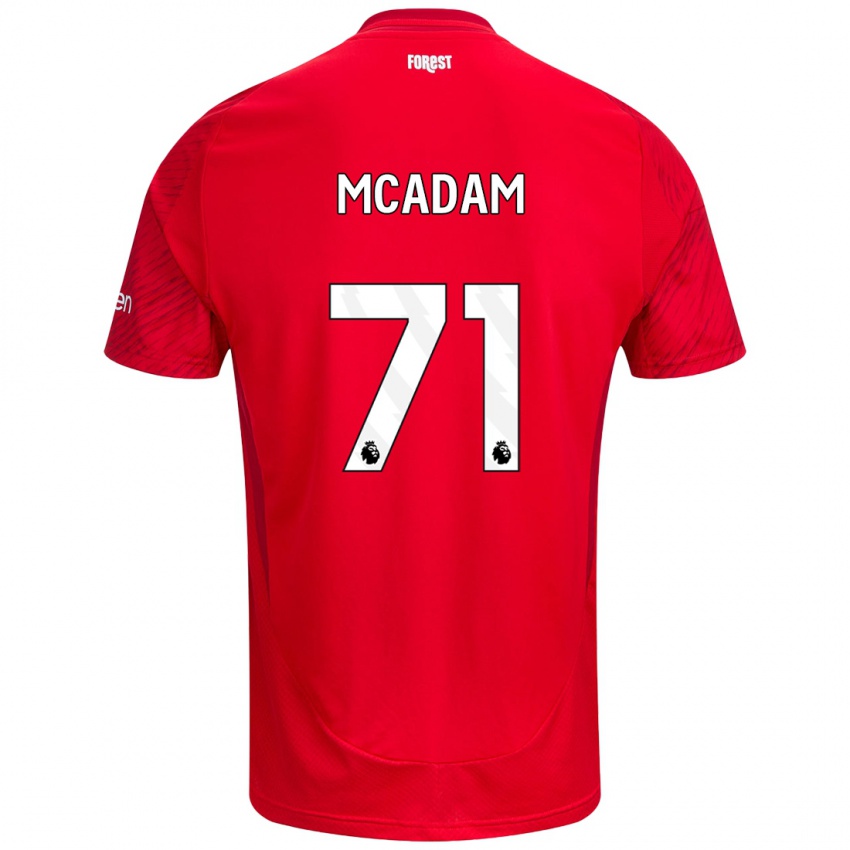 Niño Camiseta Kyle Mcadam #71 Rojo Blanco 1ª Equipación 2024/25 La Camisa Argentina