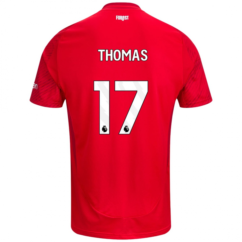 Niño Camiseta Freya Thomas #17 Rojo Blanco 1ª Equipación 2024/25 La Camisa Argentina