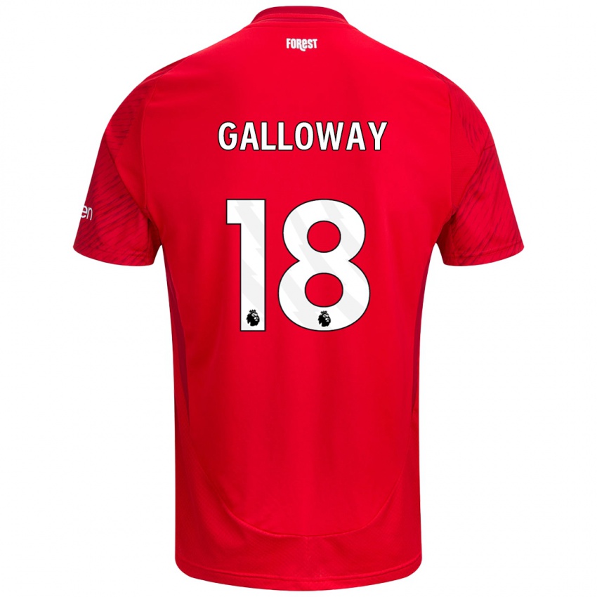 Niño Camiseta Bridget Galloway #18 Rojo Blanco 1ª Equipación 2024/25 La Camisa Argentina