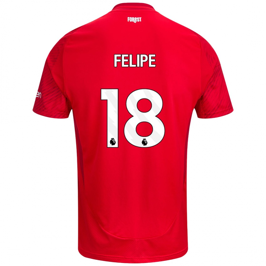 Niño Camiseta Felipe #18 Rojo Blanco 1ª Equipación 2024/25 La Camisa Argentina