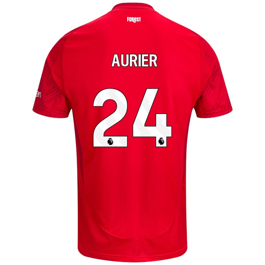 Niño Camiseta Serge Aurier #24 Rojo Blanco 1ª Equipación 2024/25 La Camisa Argentina