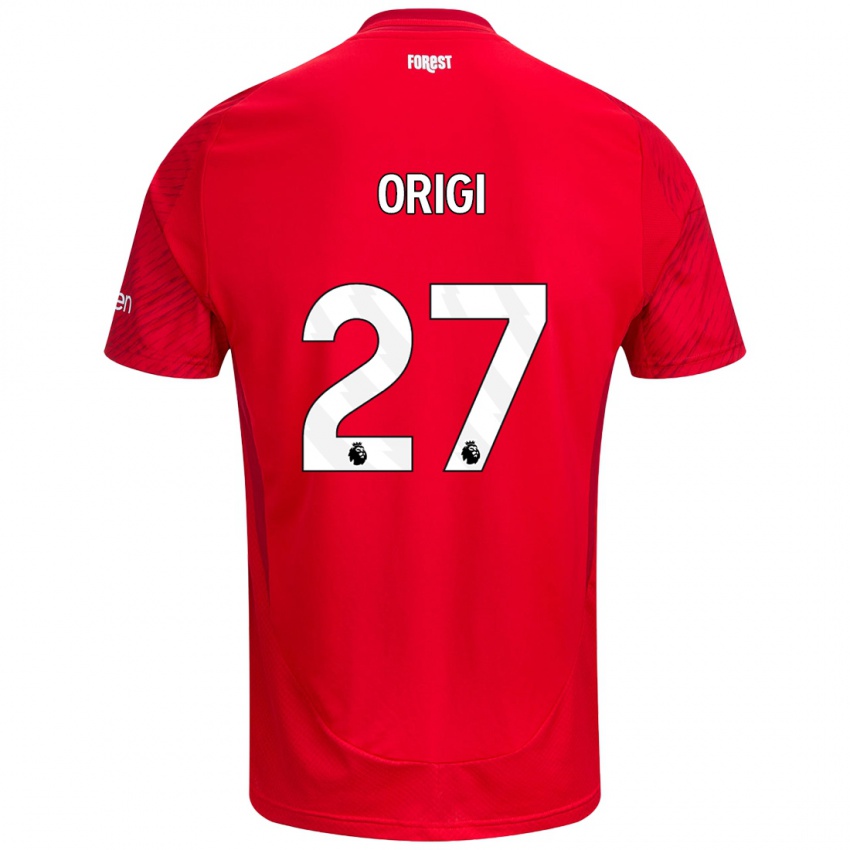 Niño Camiseta Divock Origi #27 Rojo Blanco 1ª Equipación 2024/25 La Camisa Argentina