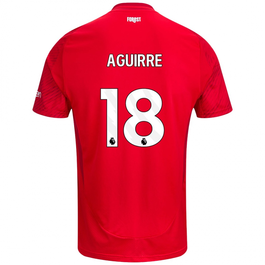 Niño Camiseta Aja Aguirre #18 Rojo Blanco 1ª Equipación 2024/25 La Camisa Argentina