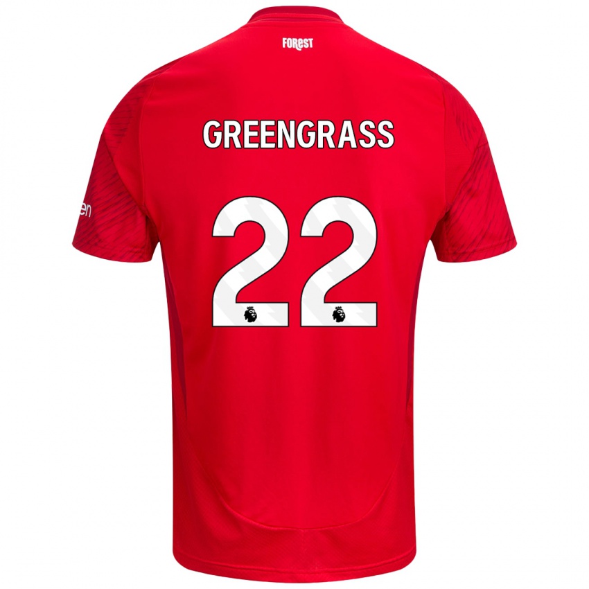 Niño Camiseta Charlotte Greengrass #22 Rojo Blanco 1ª Equipación 2024/25 La Camisa Argentina