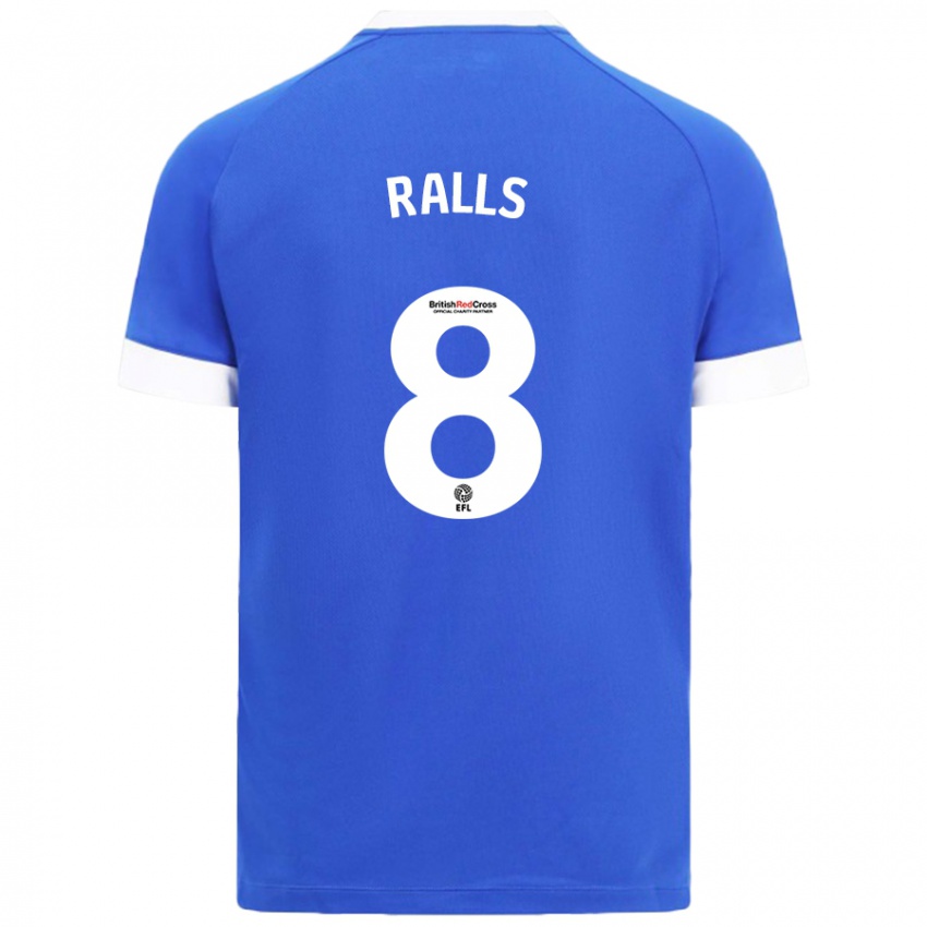 Niño Camiseta Joe Ralls #8 Azul Cielo 1ª Equipación 2024/25 La Camisa Argentina