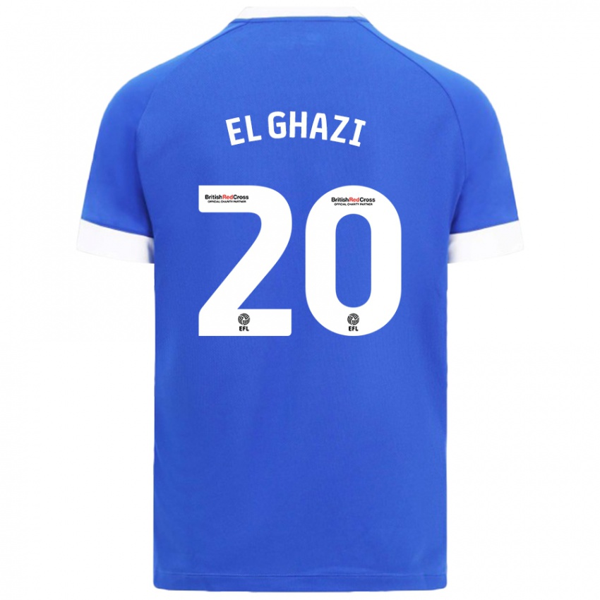 Niño Camiseta Anwar El Ghazi #20 Azul Cielo 1ª Equipación 2024/25 La Camisa Argentina