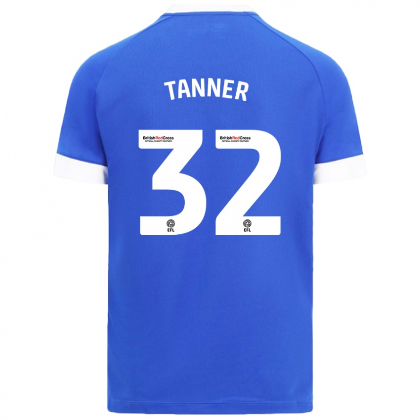 Niño Camiseta Ollie Tanner #32 Azul Cielo 1ª Equipación 2024/25 La Camisa Argentina