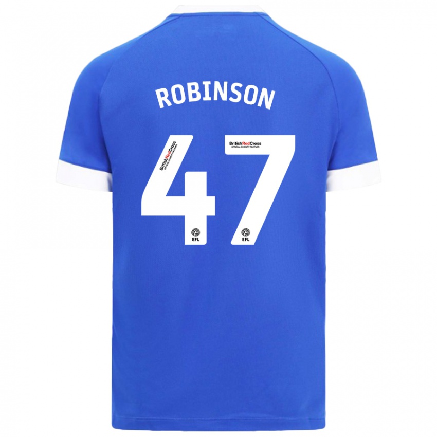 Niño Camiseta Callum Robinson #47 Azul Cielo 1ª Equipación 2024/25 La Camisa Argentina