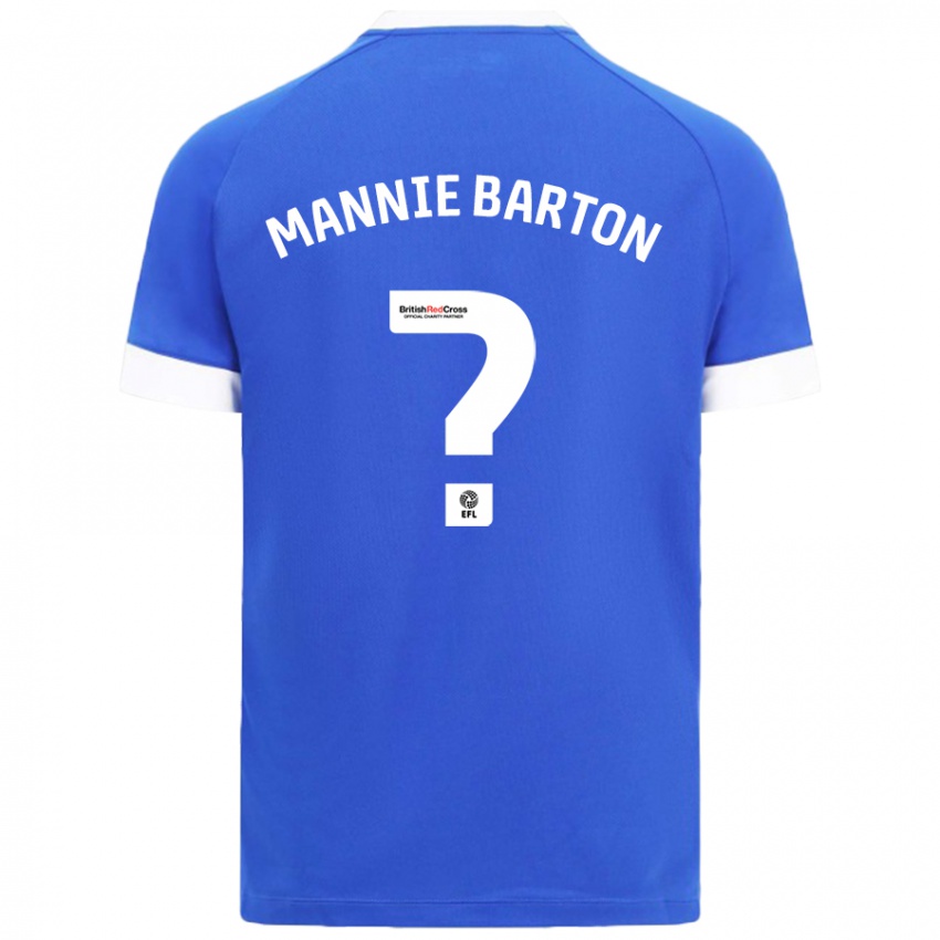 Niño Camiseta Mannie Barton #0 Azul Cielo 1ª Equipación 2024/25 La Camisa Argentina