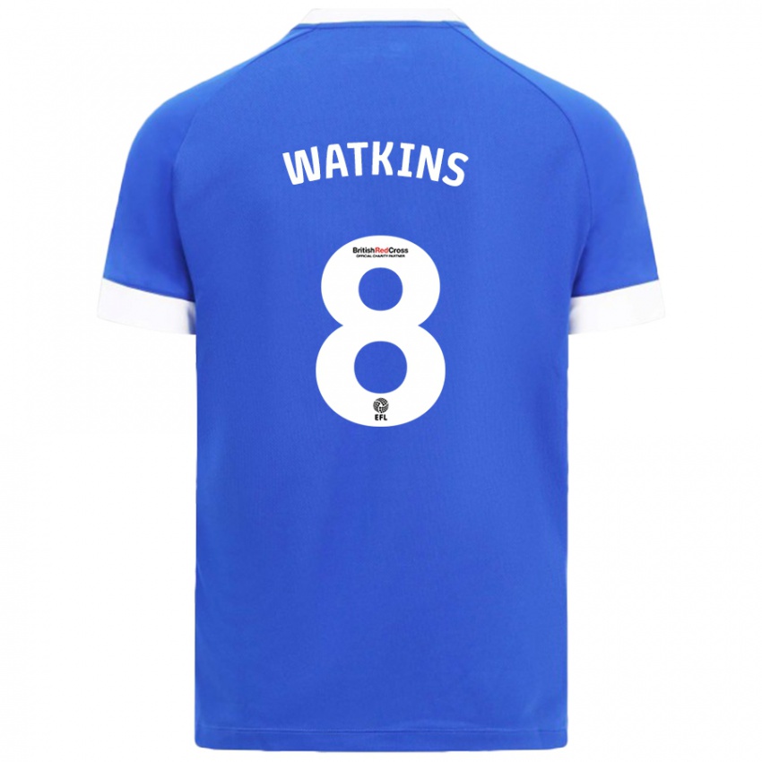 Niño Camiseta Seren Watkins #8 Azul Cielo 1ª Equipación 2024/25 La Camisa Argentina