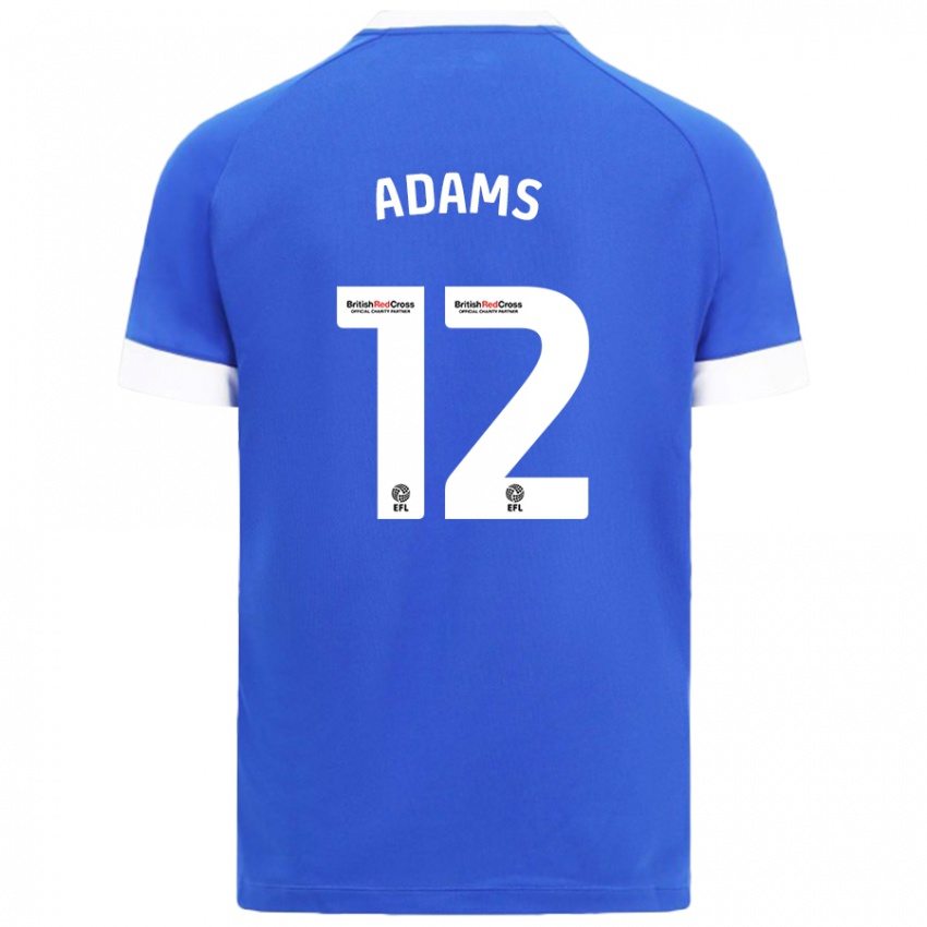 Niño Camiseta Kelly Adams #12 Azul Cielo 1ª Equipación 2024/25 La Camisa Argentina