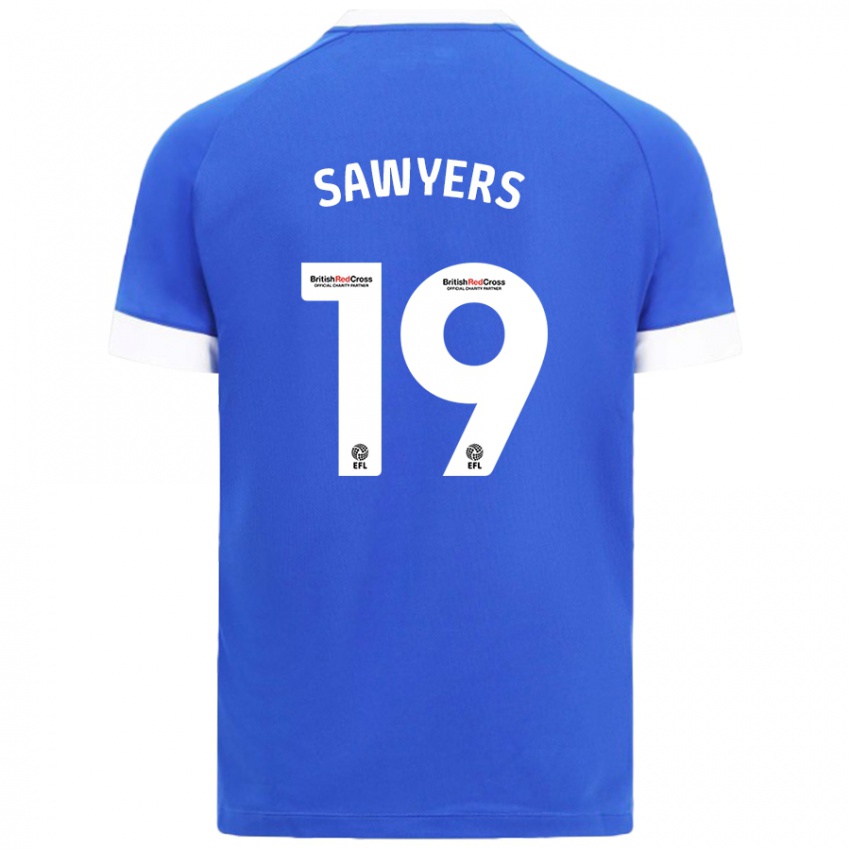 Niño Camiseta Romaine Sawyers #19 Azul Cielo 1ª Equipación 2024/25 La Camisa Argentina