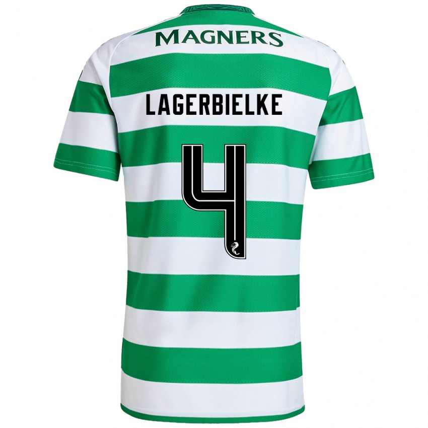 Niño Camiseta Gustaf Lagerbielke #4 Verde Blanco 1ª Equipación 2024/25 La Camisa Argentina