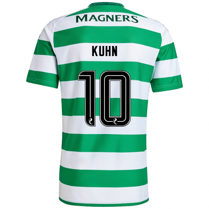 Niño Camiseta Nicolas Kühn #10 Verde Blanco 1ª Equipación 2024/25 La Camisa Argentina