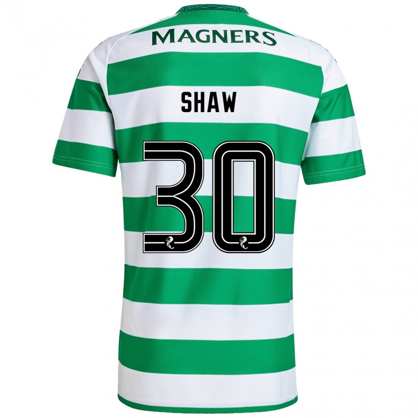 Niño Camiseta Liam Shaw #30 Verde Blanco 1ª Equipación 2024/25 La Camisa Argentina