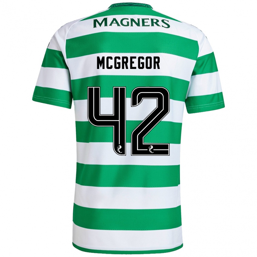 Niño Camiseta Callum Mcgregor #42 Verde Blanco 1ª Equipación 2024/25 La Camisa Argentina