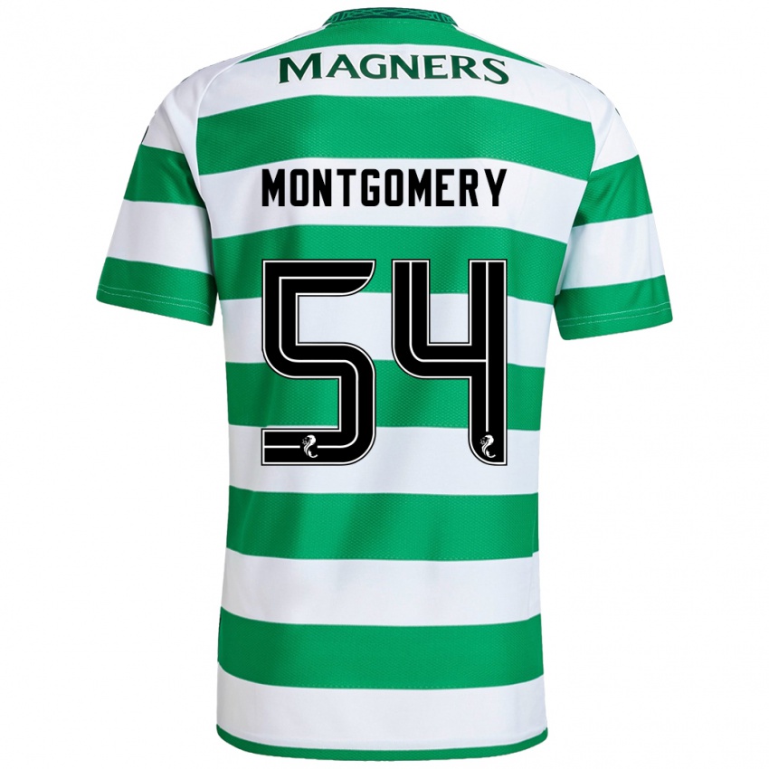 Niño Camiseta Adam Montgomery #54 Verde Blanco 1ª Equipación 2024/25 La Camisa Argentina